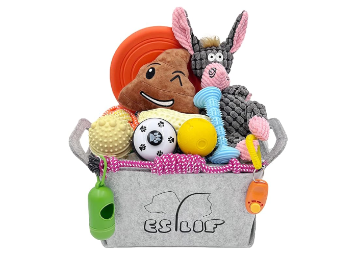 ESYLIF Dog Chew Toys for Teething,Boredom,Toothbrush,20 Pack Puppy Toys with Rope Toys, Treat Balls and Squeaky Toys for Small/Medium Breeds